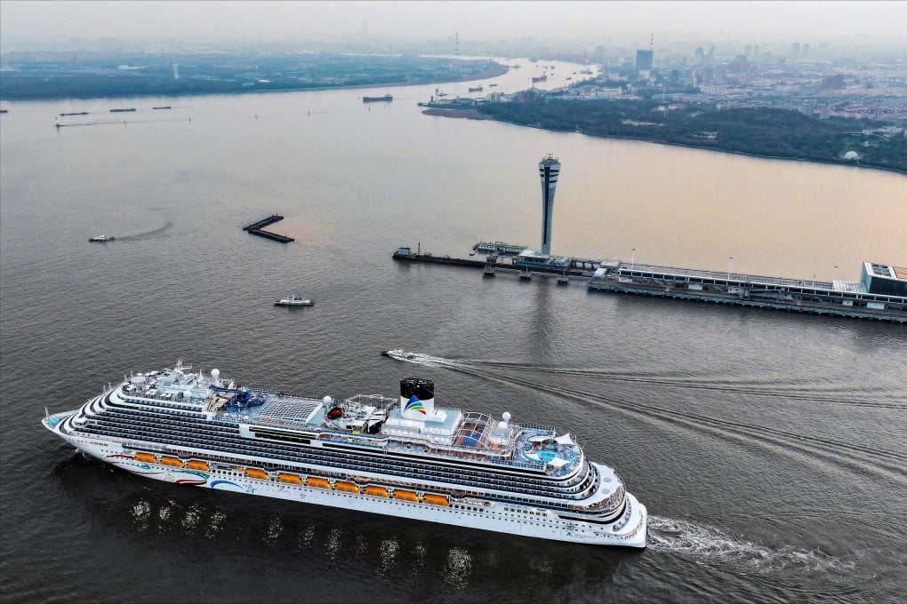 The Adora Magic City, China’s first domestically built large cruise ship, sets off on its maiden voyage from Shanghai in 2024. The vessel has since handled 1 million passengers. Photo: AFP