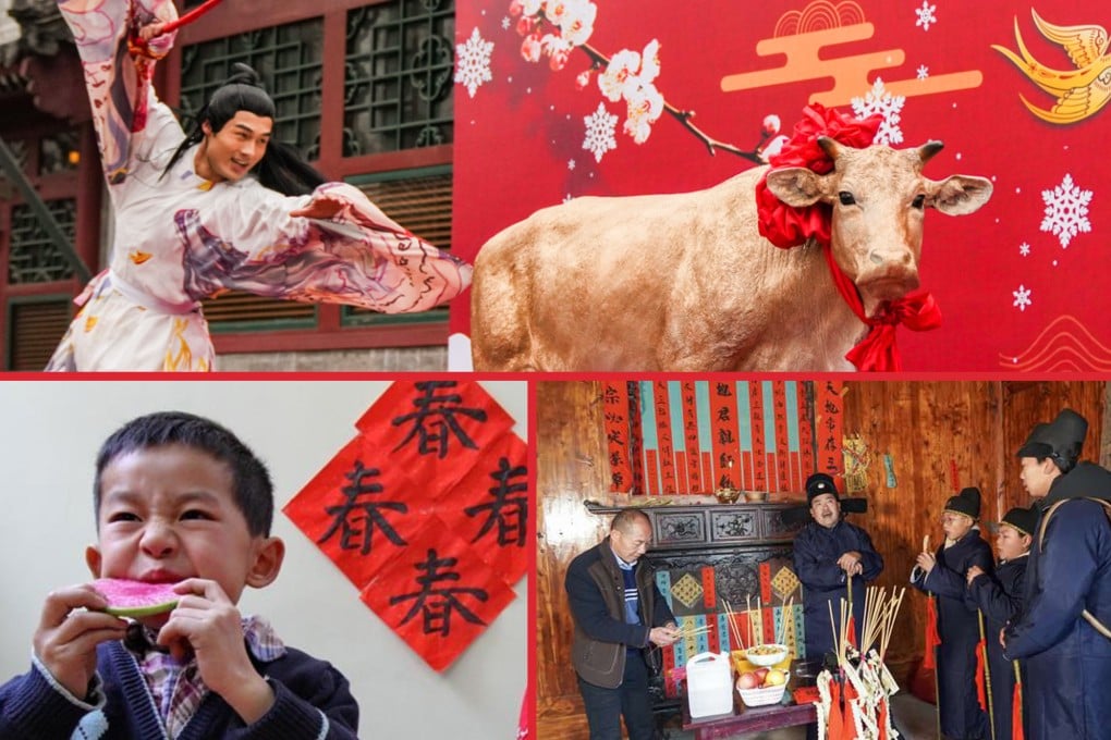 The SCMP explains why Chinese people take part in symbolic rituals called eating, whipping and speaking the spring to welcome in the new season. Photo: SCMP composite/Xinhua/Sohu/chinanews