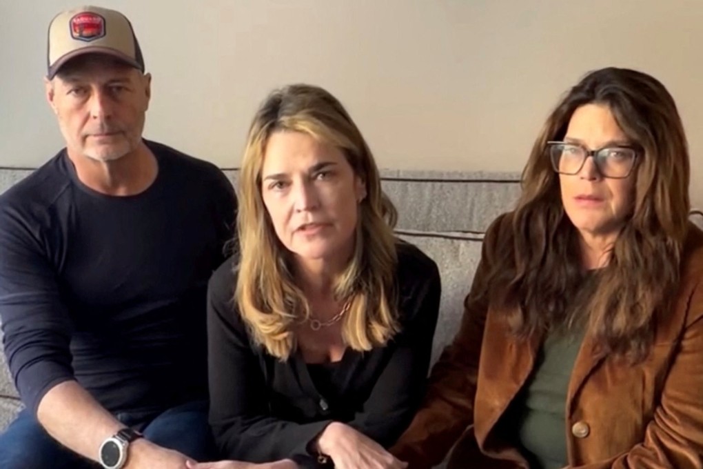 ‘Today’ host Savannah Guthrie with her siblings Annie and Camron, in a video message on Friday. Photo: Savannah Guthrie via Instagram