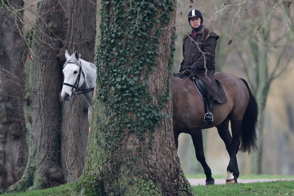 Andrew Mountbatten-Windsor rides a horse in Windsor Great Park, near to Royal Lodge, a property on the estate surrounding Windsor Castle. Photo: Reuters