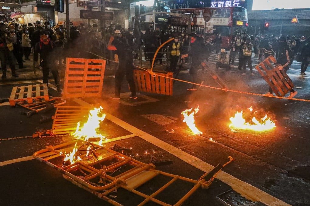 Protesters gather on Nathan Road in Mong Kok district in 2020. Photo: Felix Wong