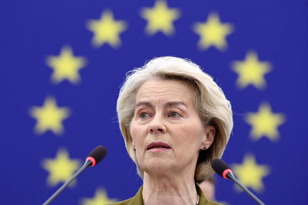 European Commission President Ursula von der Leyen addresses a debate on the urgent action required to boost EU competitiveness, deepen the single market and reduce the cost of living, at the European Parliament in Strasbourg, France, on Wednesday. Photo: AFP