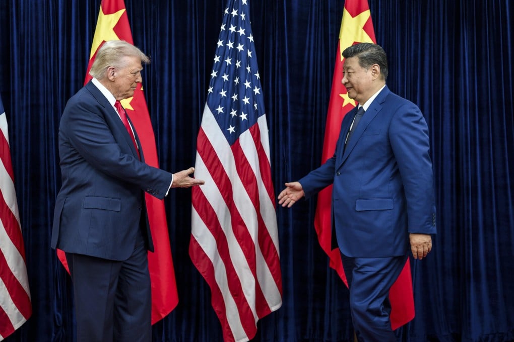 US President Donald Trump (left) greets Chinese President Xi Jinping (right) in Busan, South Korea on October 30. Minutes before their meeting, Trump said he would “immediately” resume American nuclear weapons testing. Photo: dpa