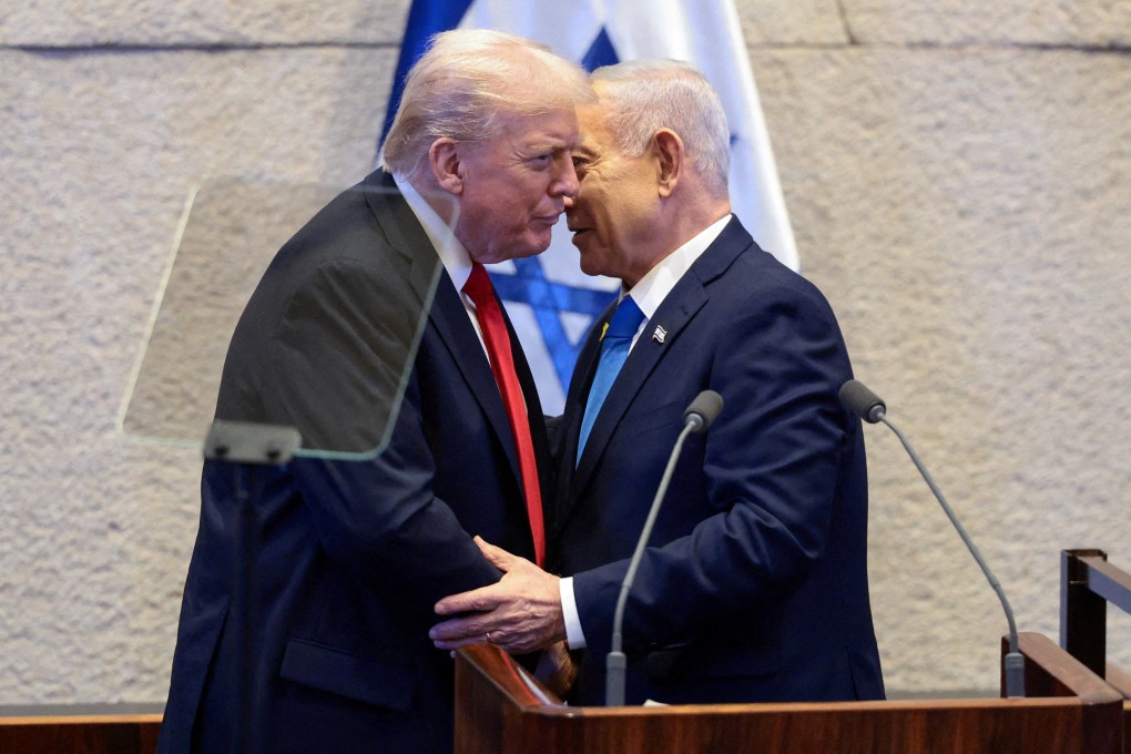 US President Donald Trump and Israeli Prime Minister Benjamin Netanyahu speak in Jerusalem in October 2025. Photo: Reuters