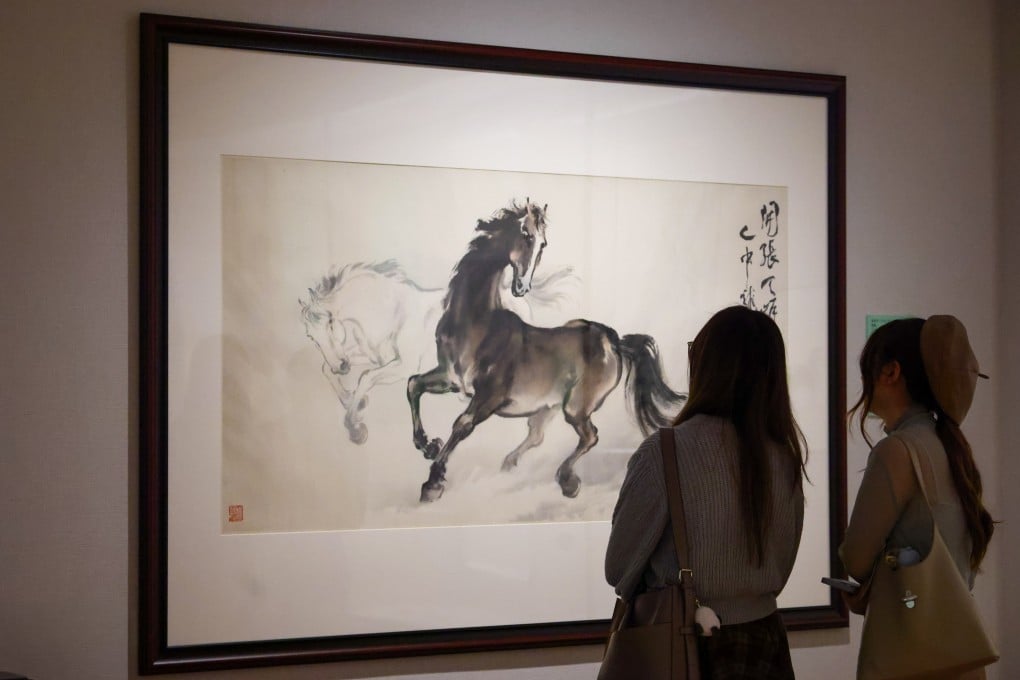 “Two Steeds” by Au Ho-nien is part of the zodiac exhibition “Celebrating the Year of the Horse” at the Chinese University of Hong Kong Art Museum. Photo: Dickson Lee