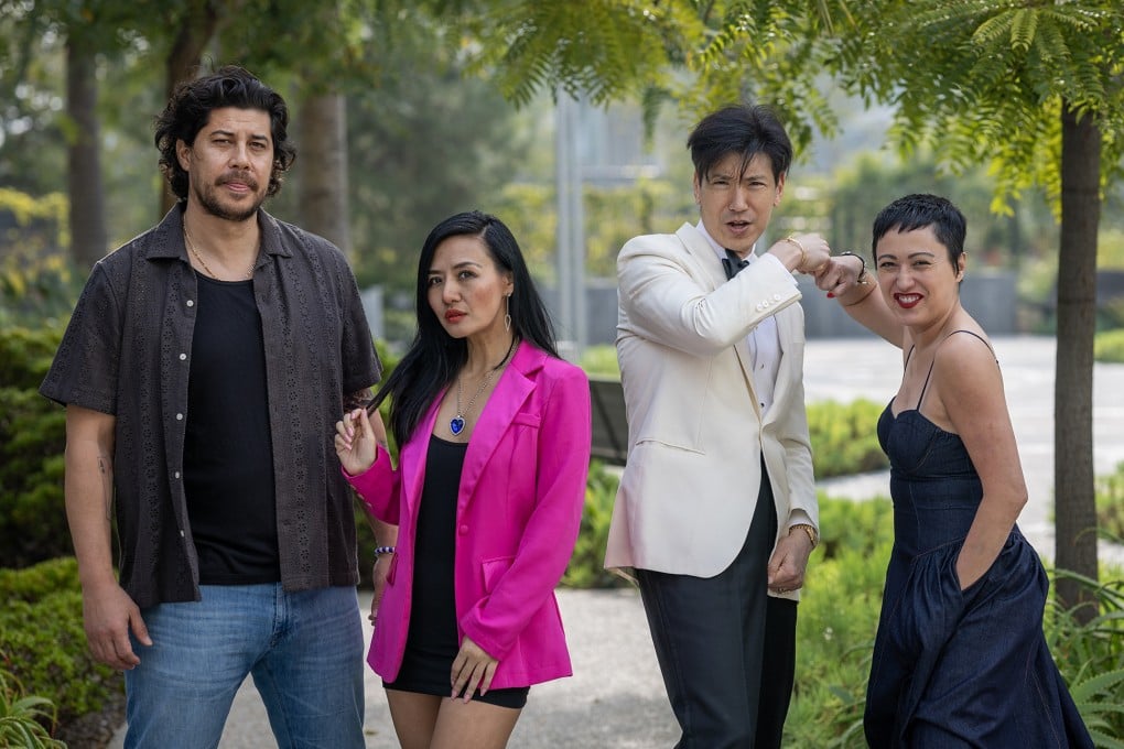 (From left) JoySauce chief creative officer Narumi Inatsugu, comedian Cat Ce, JoySauce founder Jonathan Sposato and Jokes with JoySauce host Ana Tuazon Parsons are photographed together in El Segundo, California. Photo: TNS