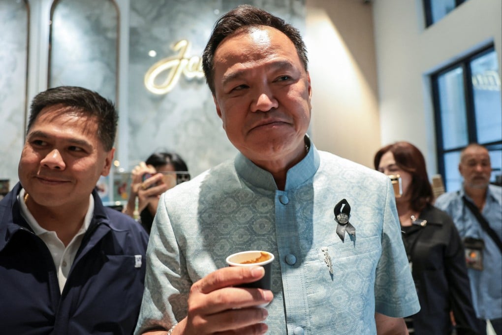 Anutin Charnvirakul’s pro-military and pro-monarchy party had its best electoral performance ever in polls. Photo: Reuters