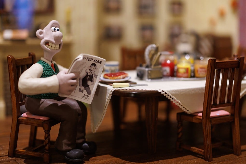 The dining room set model used in Wallace & Gromit: Vengeance Most Fowl is seen at the “Inside Aardman: Wallace & Gromit and Friends” exhibition at the Young V&A in London. Photo: EPA