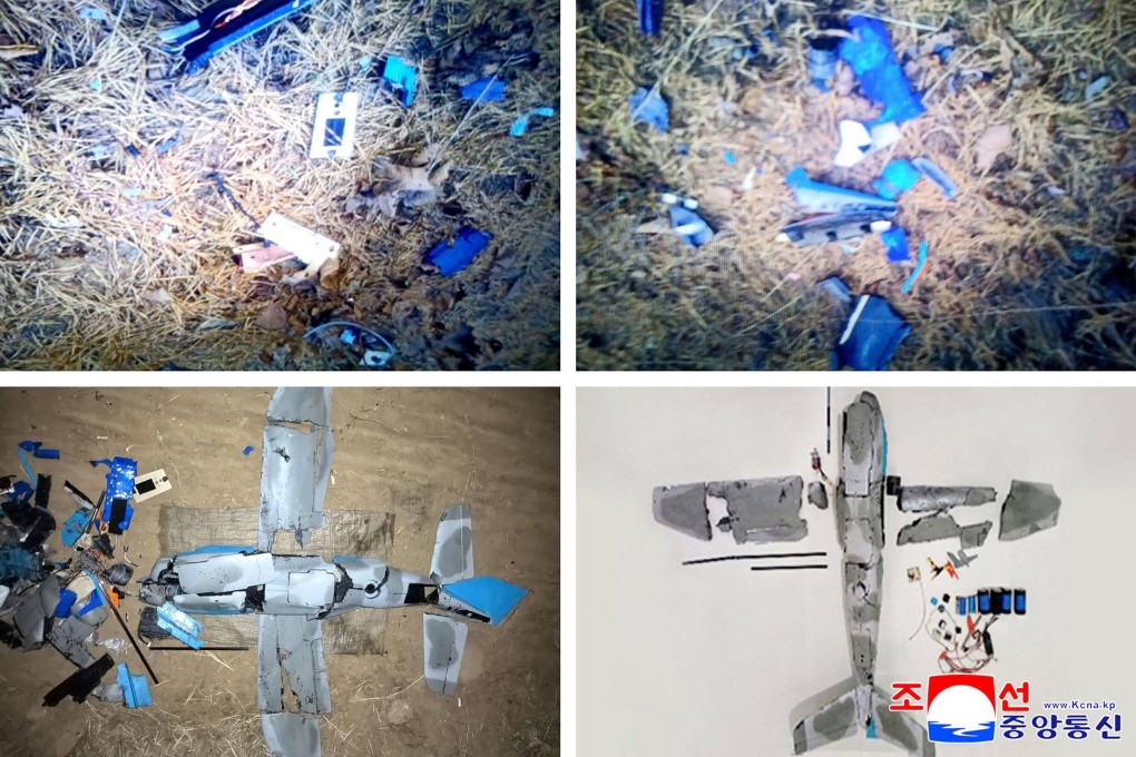 Images taken on January 4 by North Korea’s official Korean Central News Agency show wreckage of a drone that allegedly originated from South Korea. Photo: KCNA/KNS/AFP