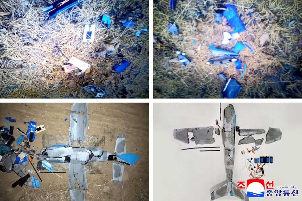 Images taken on January 4 by North Korea’s official Korean Central News Agency show wreckage of a drone that allegedly originated from South Korea. Photo: KCNA/KNS/AFP