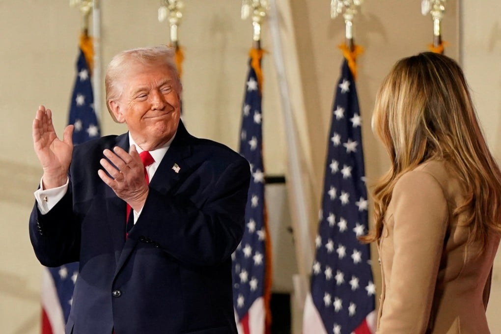 US President Donald Trump applauds as he looks at first lady Melania Trump during a visit at Fort Bragg, North Carolina, on Friday. Photo: Reuters