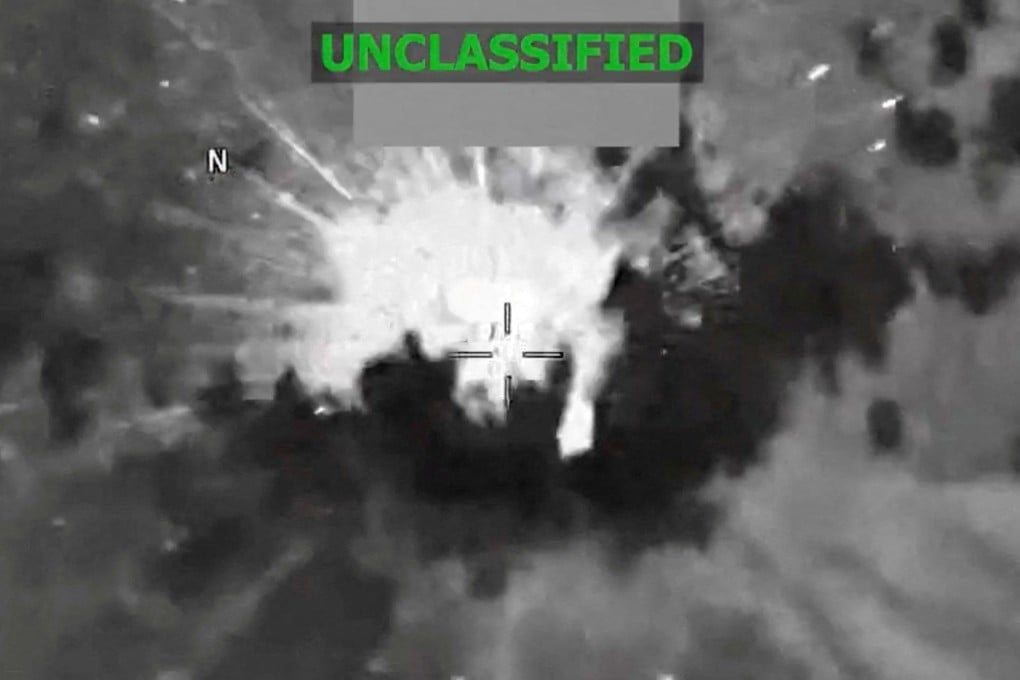 An explosion occurs on a vessel during what the US military says was a strike on a suspected drug trafficking vessel in the Caribbean in this screen grab from a video released on Friday. Photo: US Southern Command/Reuters