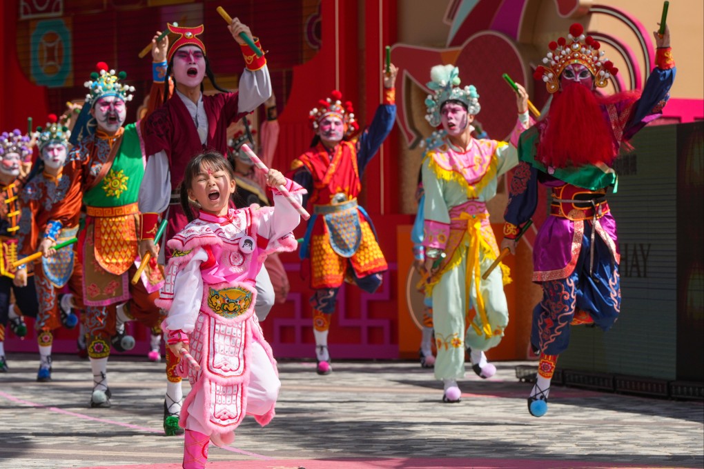 A traditional dance troupe takes part in a rehearsal for the Cathay International Chinese New Year Night Parade. Photo: Sam Tsang
