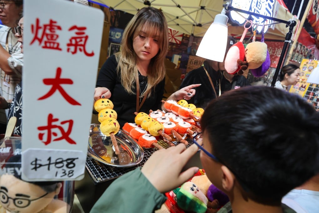 Plush toys resembling Hong Kong street snacks were a hit at the Lunar New Year fair at Victoria Park, Causeway Bay. Photo: Edmond So