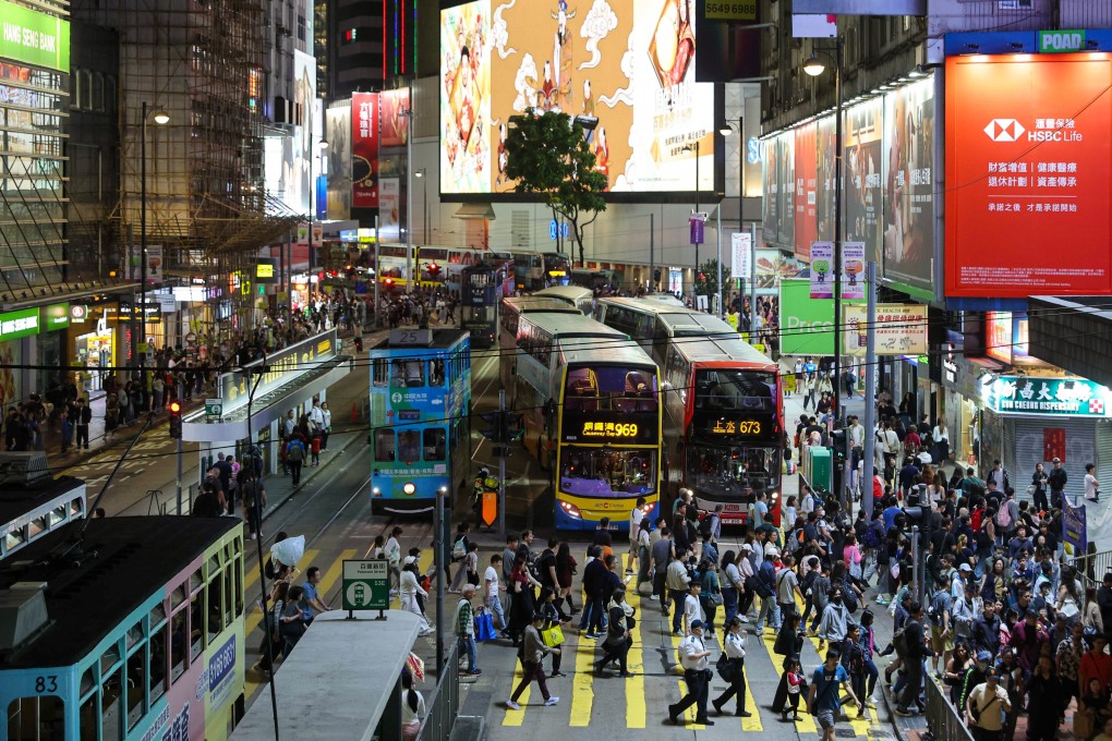 Hennessy Road in Causeway Bay is packed on Monday evening. Photo: Edmond So