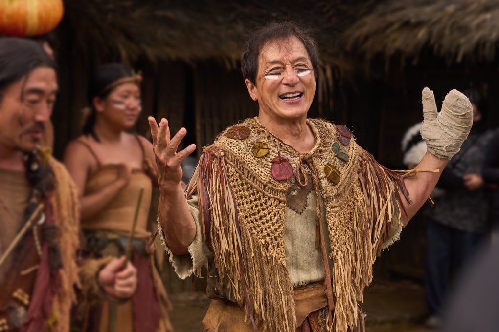 Jackie Chan in a still from Panda Plan: The Magical Tribe (category IIA, Mandarin), directed by Derek Hui. Ma Li co-stars.