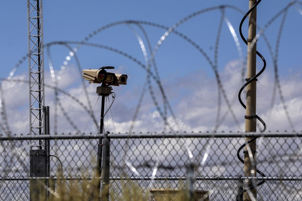 Razor wire and security cameras at the entrance to Area 51 in Nevada. Photo: Reuters