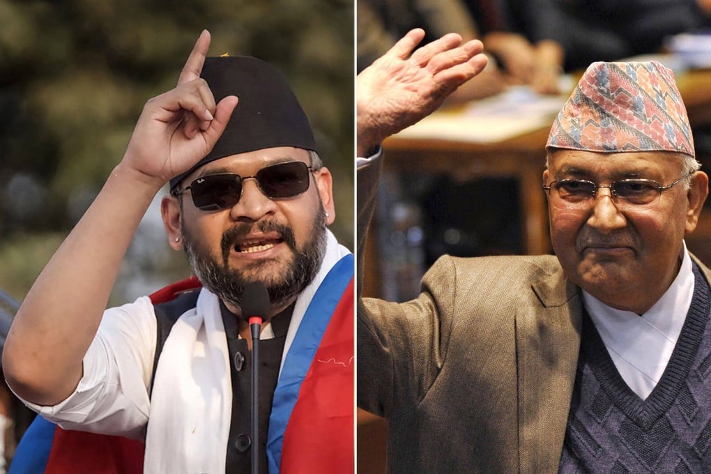 Rastriya Swatantra Party candidate Balendra Shah (left) is going up against former Nepalese prime minister K.P. Sharma Oli in the poll. Photo: AFP