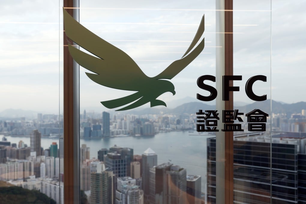 The logo of the Securities and Futures Commission (SFC) is seen at its office in Quarry Bay. 
Photo: Yik Yeung-man