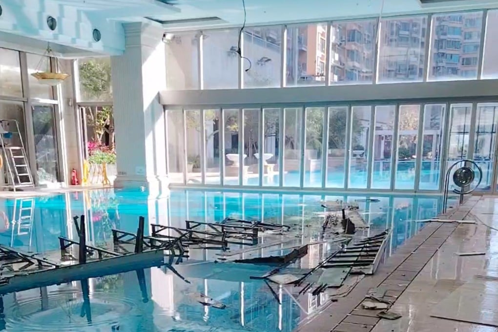 The clubhouse contractor had said “material” fell from the ceiling of the pool. Photo: Handout