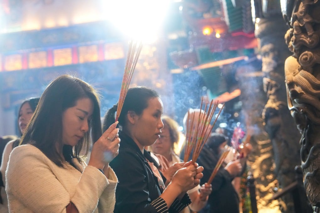 Worshippers visit the Wong Tai Sin Temple in Hong Kong on February 16, 2026, to pray for good luck in the Year of the Fire Horse. Photo: Sam Tsang