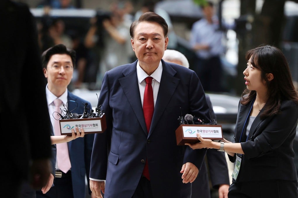 Former South Korean president Yoon Suk-yeol arrives at the Seoul Central District Court for a hearing on a special prosecutor’s request for his arrest warrant, on July 9, 2025. Photo: AP
