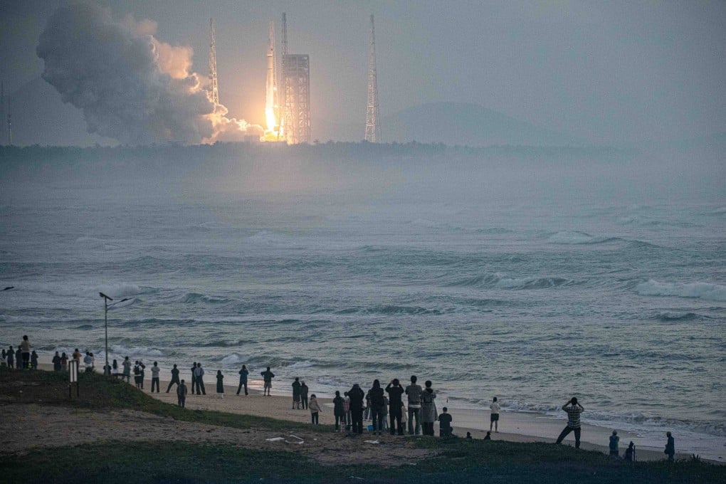 A rocket blasts off from the Hainan commercial spacecraft launch site in Wenchang, south China’s Hainan province. Photo: Xinhua