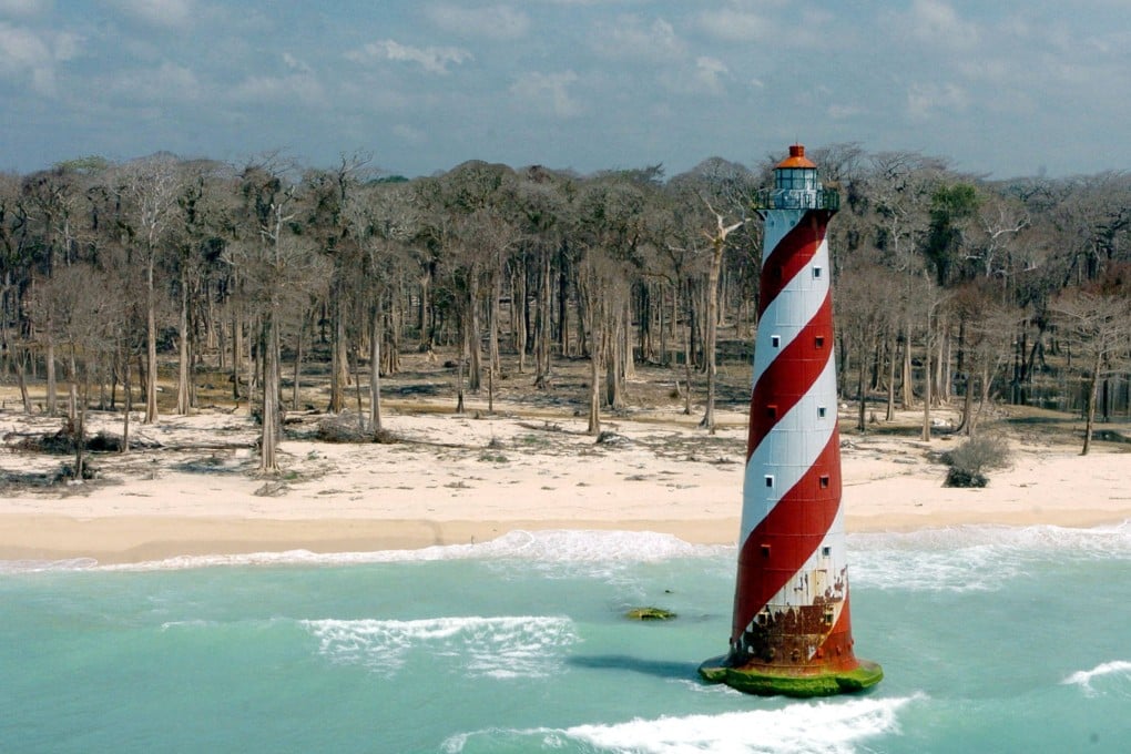 Indira Point Lighthouse on Great Nicobar island pictured in 2005 after the previous year’s devastating Indian Ocean tsunami. Photo: AFP