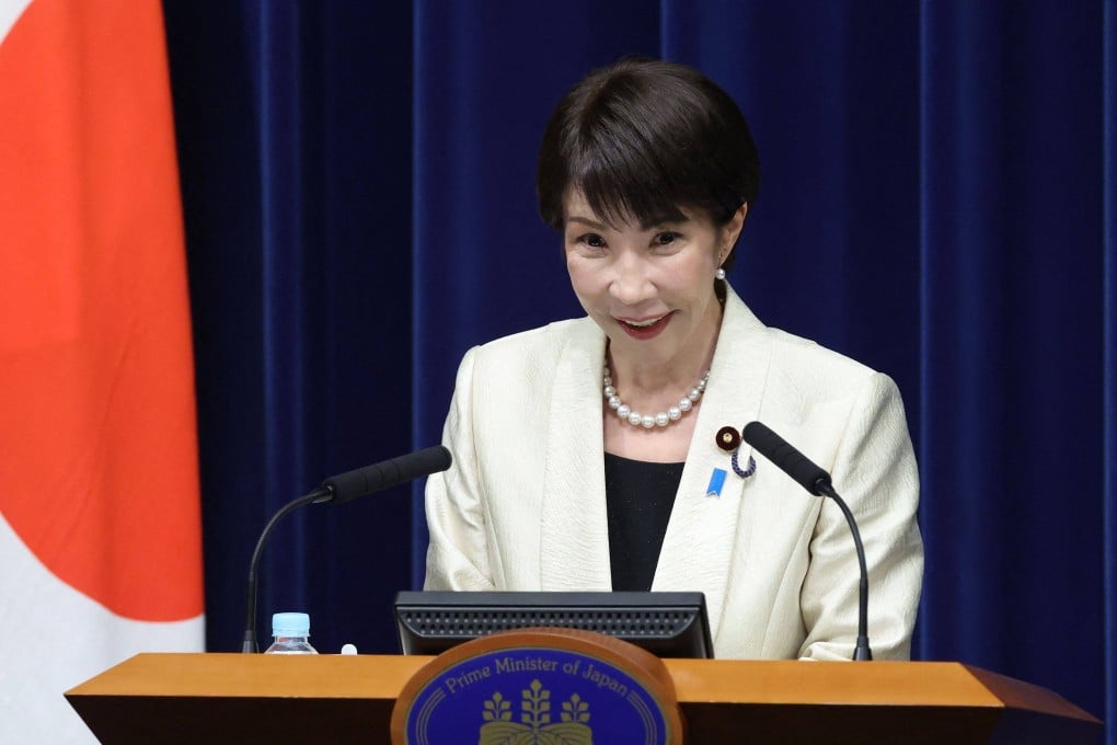 Japan’s Prime Minister Sanae Takaichi addresses a press conference in Tokyo on Wednesday. Photo: AFP