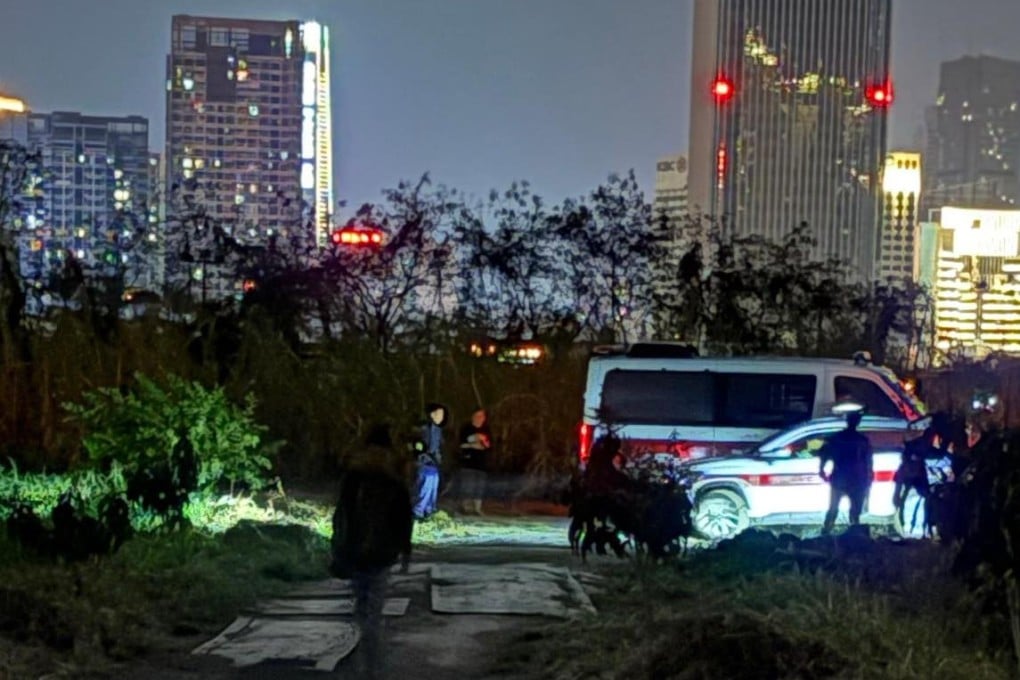 Police and SPCA retrieve the remains of a dog found in the New Territories. Photo: Handout