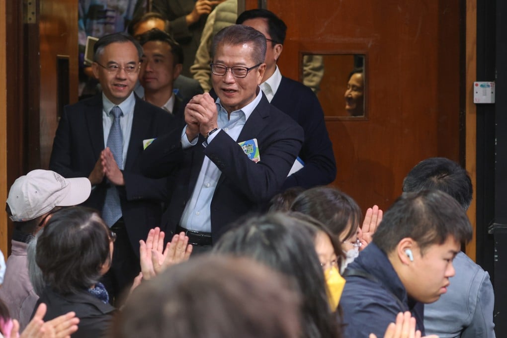Financial Secretary Paul Chan Mo-po attends a public consultation forum for the budget in Kowloon Tong on January 10. Photo: Edmond So