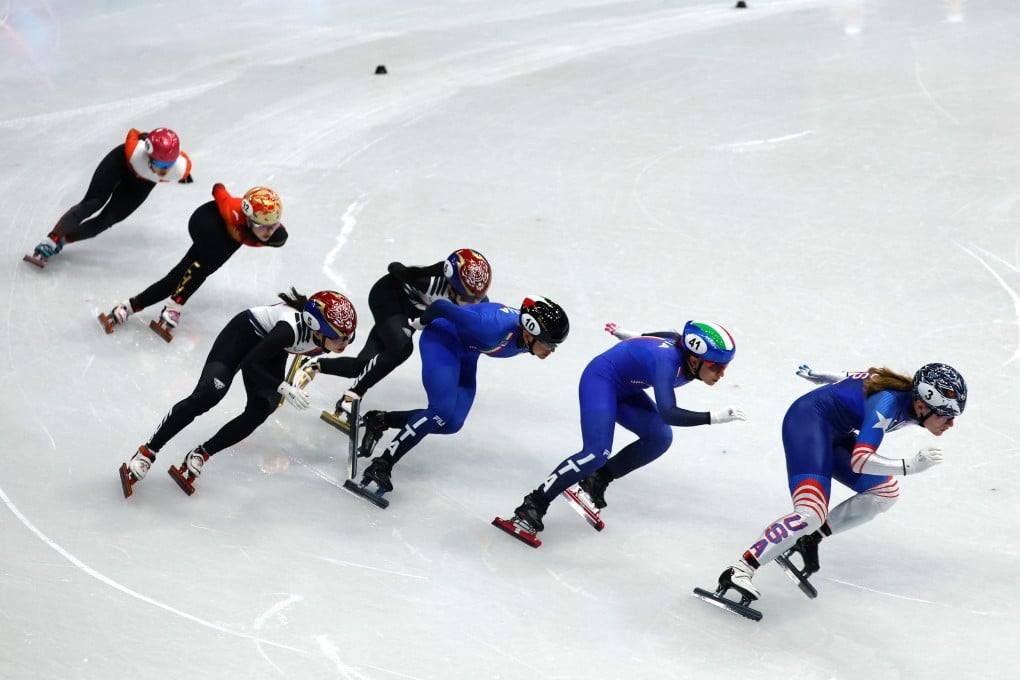 Joey Lam (far left) finished with a time of 2:35.755 in a final that was won by Kim Gil-li of South Korea. Photo: Reuters