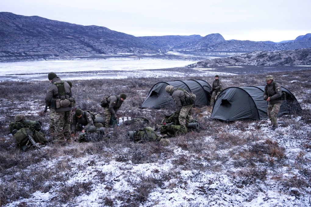 Servicemen attend the Arctic basic training in Kangerlussuaq, Greenland, on Friday. Photo: Ritzau Scanpix via AP