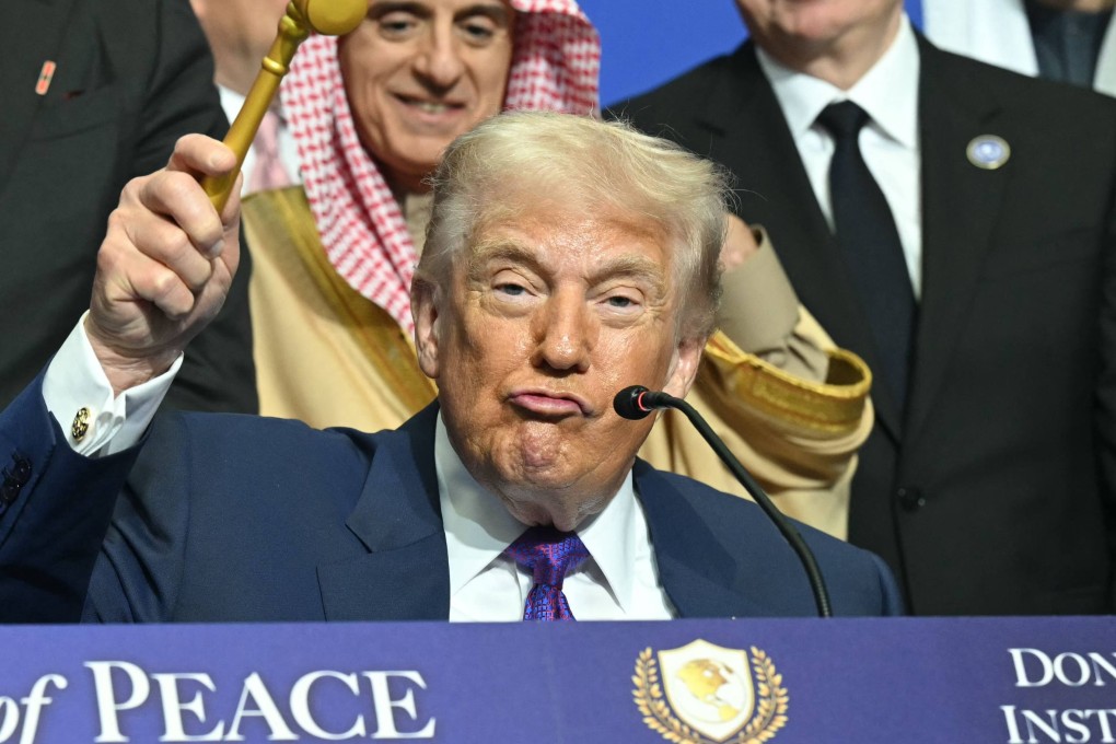 US President Donald Trump holds a gavel during a signing ceremony at the inaugural meeting of the “Board of Peace” at the US Institute of Peace in Washington, on February 19, 2026. Photo: AFP