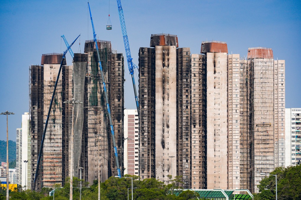 The Tai Po fire claimed 168 lives and displaced about 5,000 when it swept the Wang Fuk Court residential complex last November. Photo: Eugene Lee