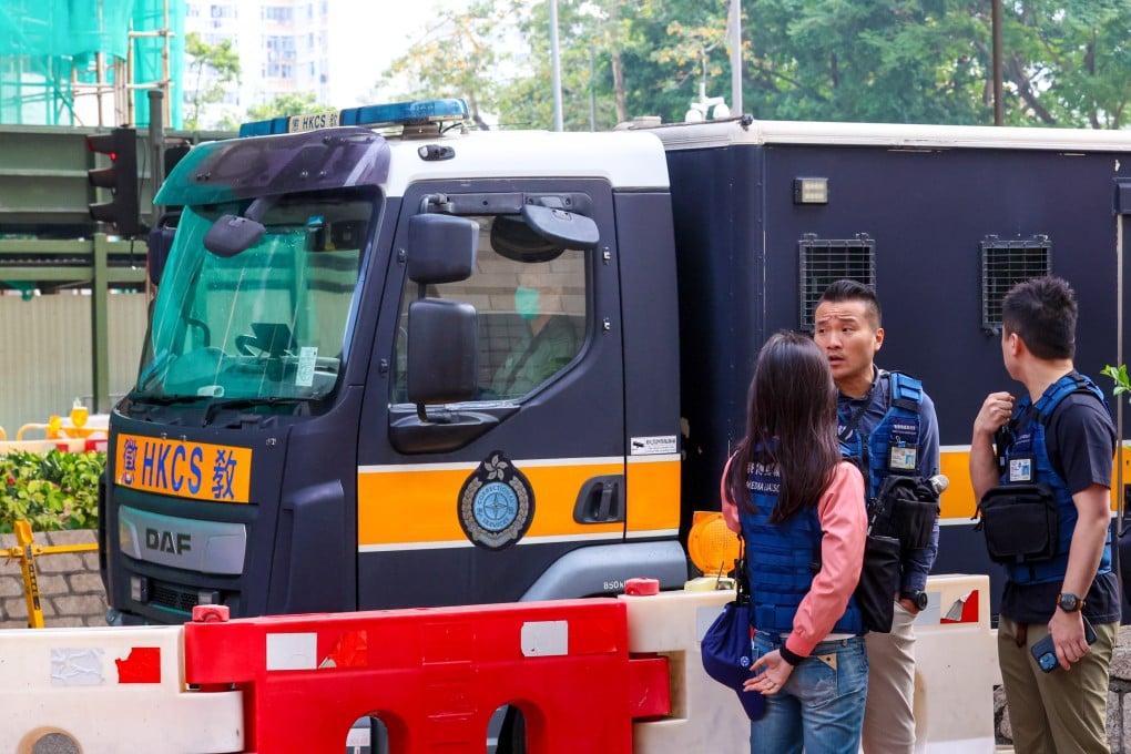 A correctional services vehicle transports the appellants to court. Photo: Dickson Lee