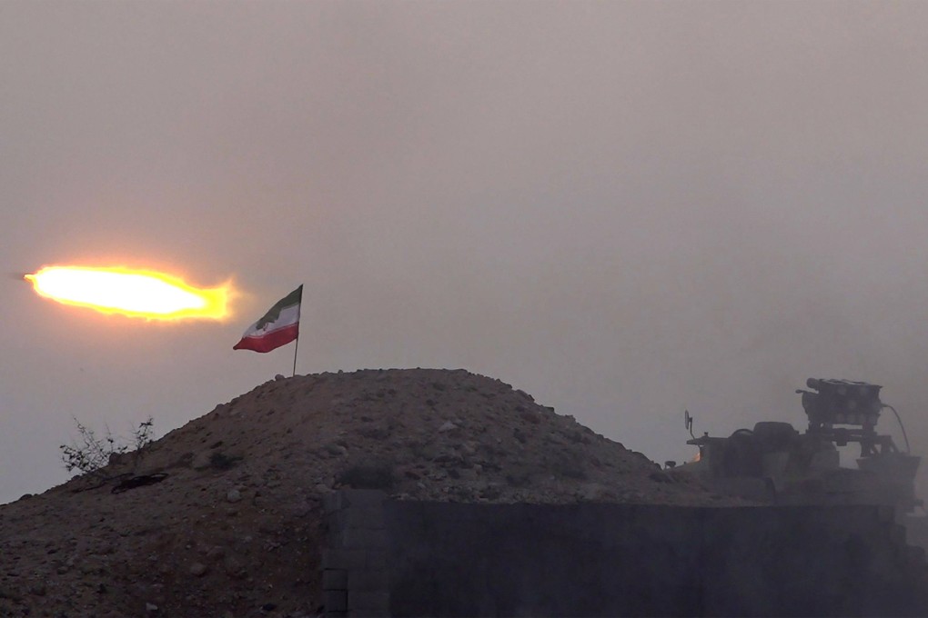 A vehicle firing a missile during a military exercise by Iran’s Islamic Revolutionary Guard Corps. Photo: Sepah News via AFP