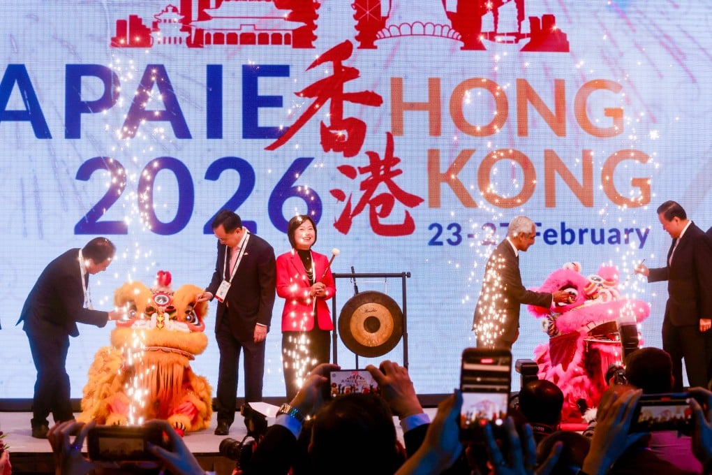 Secretary for Education Christine Choi (centre) at the APAIE opening ceremony. Photo: Jonathan Wong