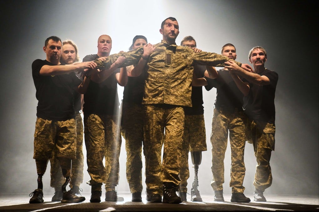 Ukrainian war veterans, many of whom sustained severe injuries in combat, perform in a theatre production in Kyiv. Photo: AP