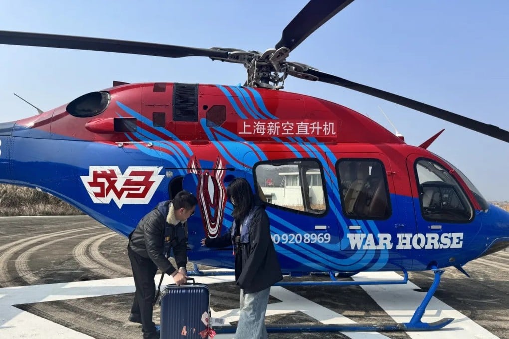 Demand for helicopter flights surged during China’s Spring Festival. Photo: Handout