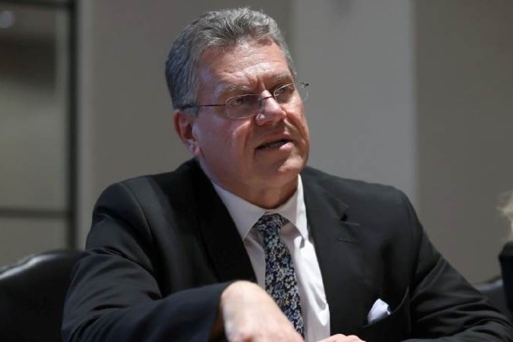 Maros Sefcovic said Brussels is reviewing trade defence tools and monitoring imports of Chinese plug-in hybrid vehicles. Photo: AFP