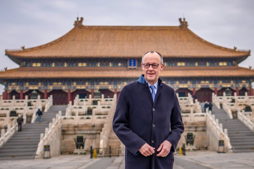 German Chancellor Friedrich Merz (centre) visits the Forbidden City in Beijing on Thursday. Photo: Michael Kappeler/dpa