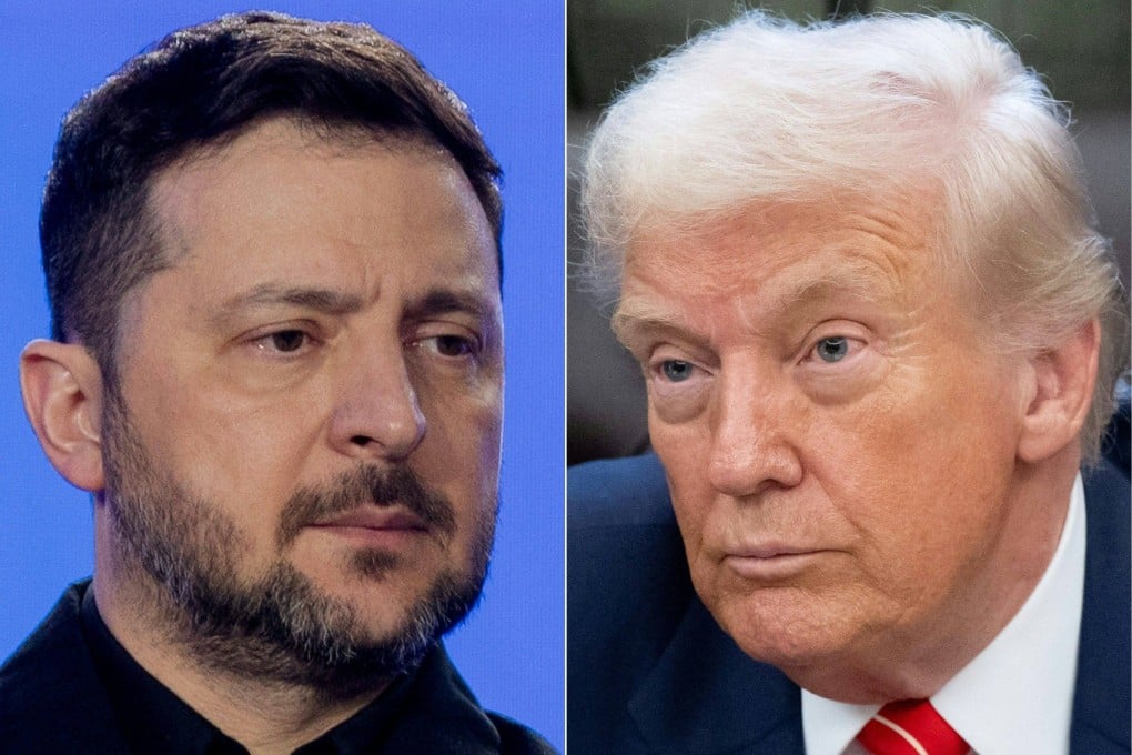 The call between Ukraine’s President Volodymyr Zelensky (left) and US President Donald Trump took place on the eve of a US-Ukraine meeting on postwar reconstruction. File photos: AFP