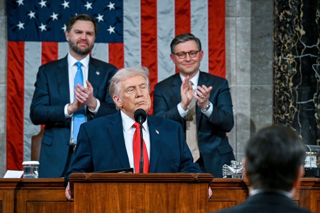 US President Donald Trump delivers the State of the Union address to a joint session of Congress at the US Capitol in Washington on February 24. Photo: The New York Times via AP