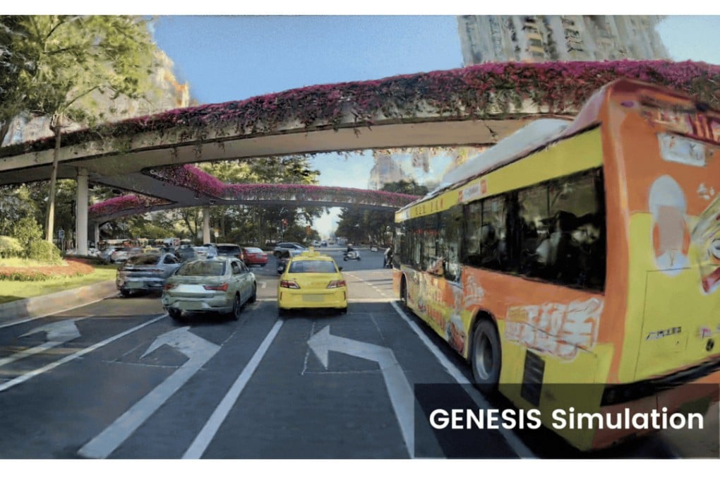 A simulated environment created by WeRide’s world model Genesis. Photo: Handout