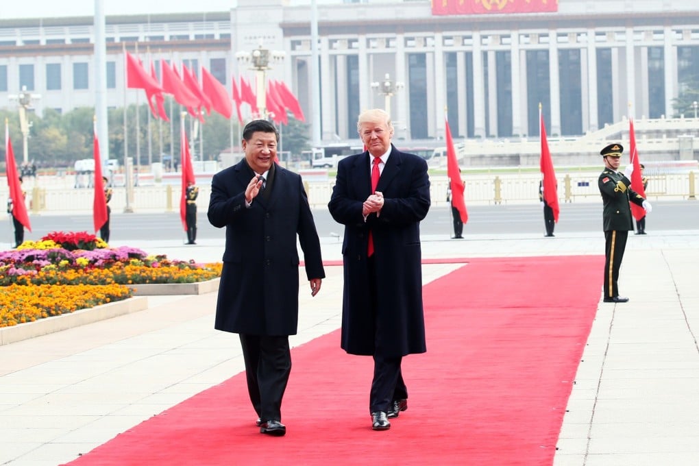 Chinese President Xi Jinping welcomes US President Donald Trump outside the Great Hall of the People in Beijing during the American leader’s 2017 visit. Photo: Xinhua