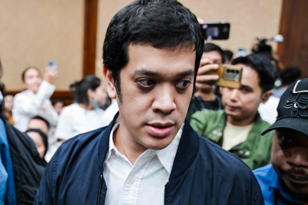 Muhammad Kerry Adrianto Riza, a former vice director at Kilang Pertamina Internasional, arrives for his sentencing hearing on Thursday. Photo: AFP