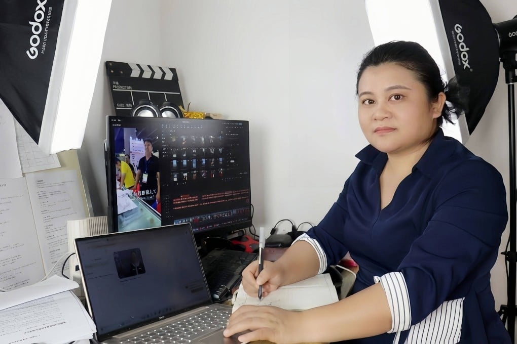 Peng Biao edits a video for a client in China’s southern Guangdong province. Peng is one of many content creators helping Chinese manufacturers expand their reach on overseas social media platforms. Photo: Handout