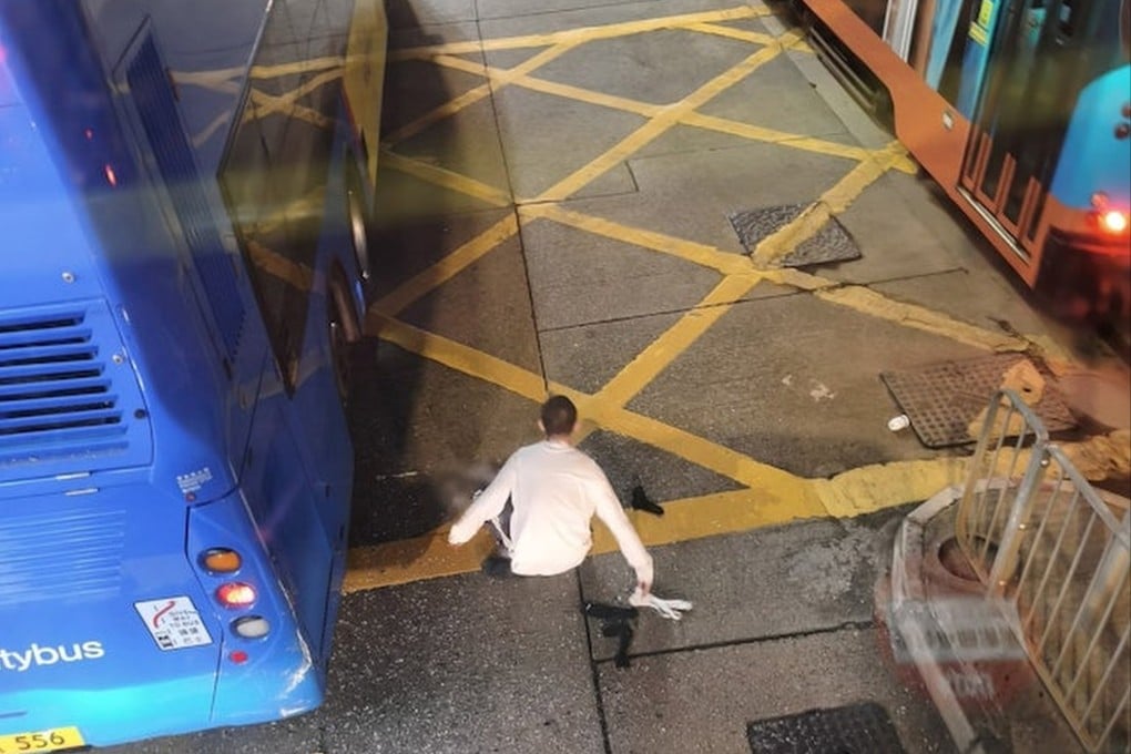 A man has been arrested after hijacking a bus in Hong Kong and causing it to crash. Photo: Handout