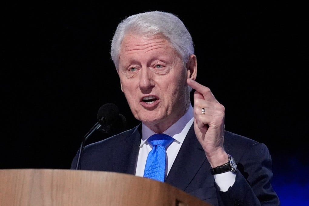 Former US president Bill Clinton speaks during the Democratic National Convention in Chicago in August 2024. Photo: AP